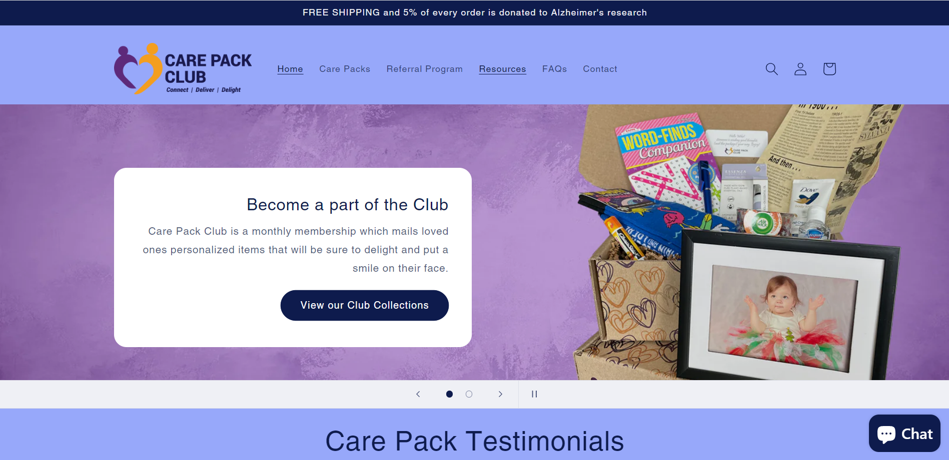 Care Pack Club Subscription Website