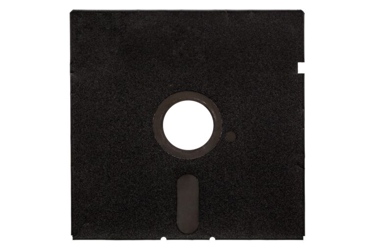 Old diskette 5 25 inches, isolated on white background